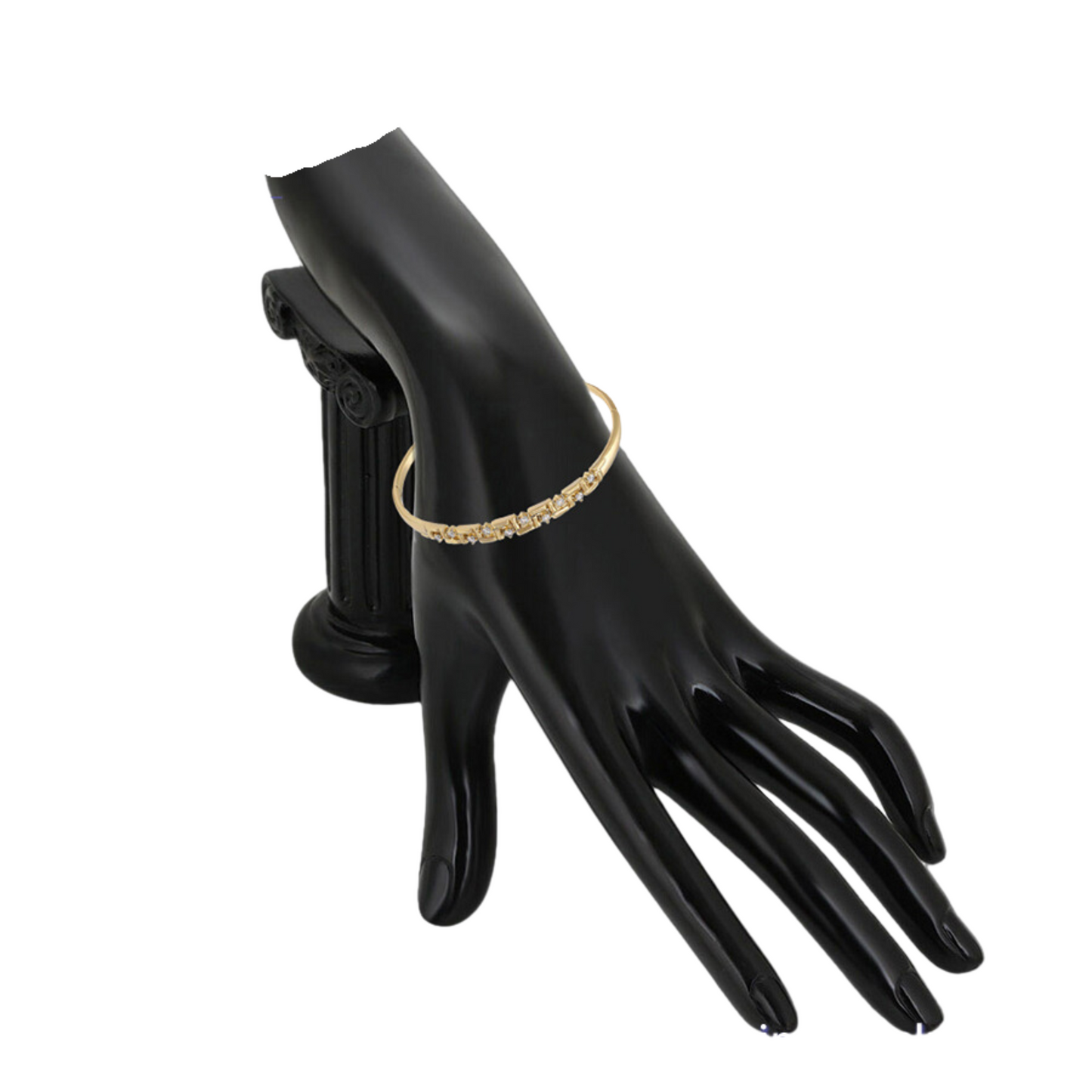 Gold bangle for woman on a model