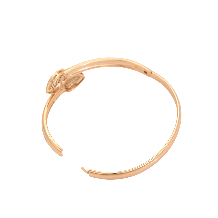 Rose gold bracelet on a white background