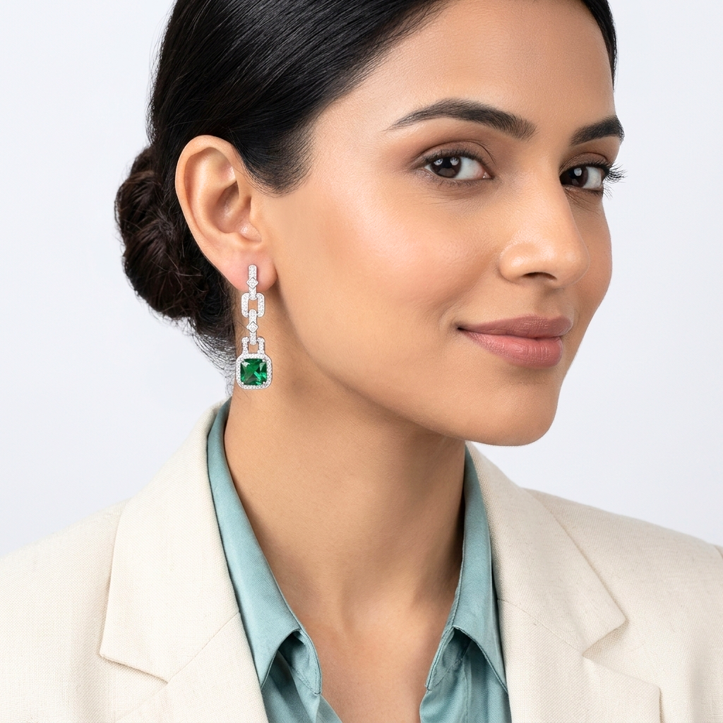 EMERALD DROP EARRINGS