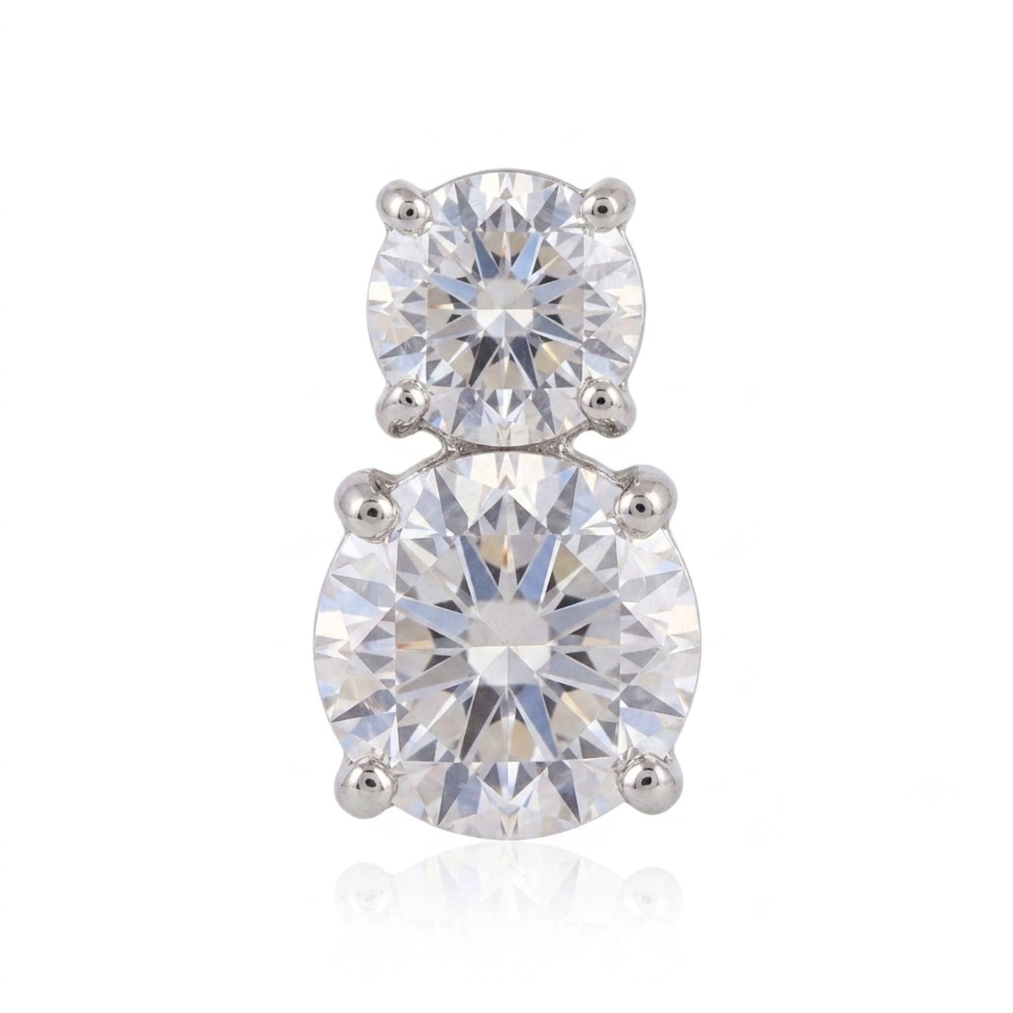 White gold plated earrings with brilliant round cubic zirconia stones from a Necklace earring set in the Jewellery 4 Elegance collection.