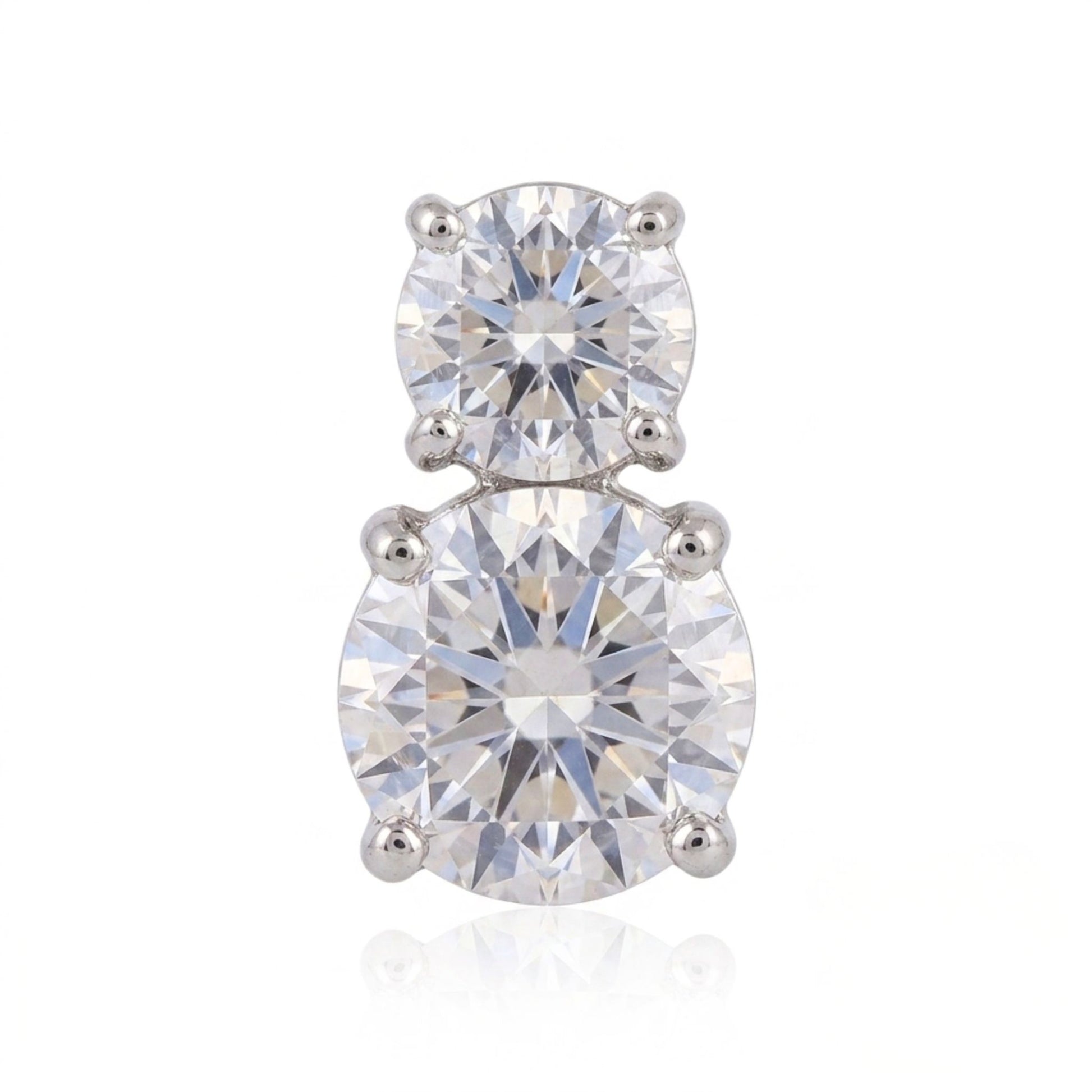 White gold plated earrings with brilliant round cubic zirconia stones from a Necklace earring set in the Jewellery 4 Elegance collection.