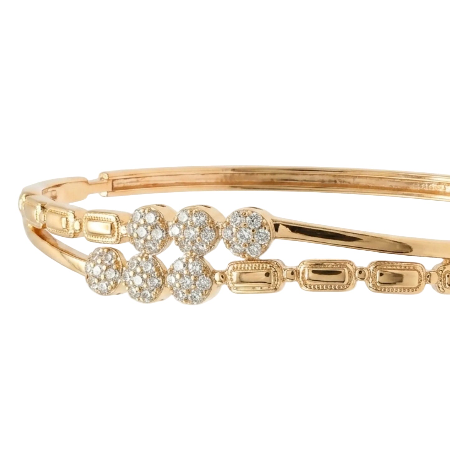 Gold bracelet with diamond accents on a white background from Jewellery 4 Elegance collection.