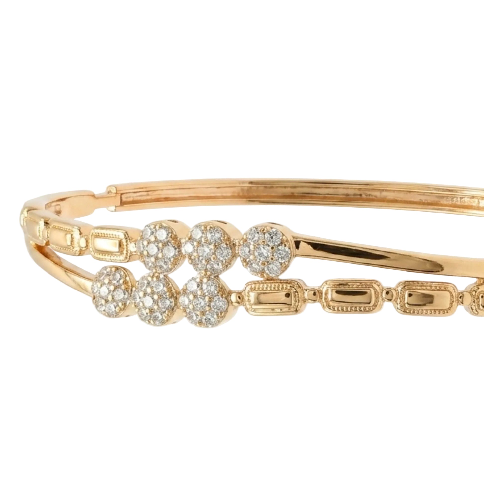 Gold bracelet with diamond accents on a white background from Jewellery 4 Elegance collection.